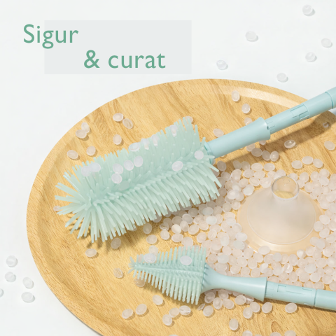 Set curatare biberoane Momcozy cu spuma 360 Push-Press Green [2]