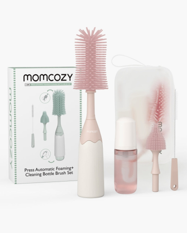 Set curatare biberoane Momcozy cu spuma 360 Push-Press Pink [7]