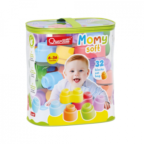 Jucarii bebelusi - Set de Constructie Quercetti Momy Soft 32 blocuri