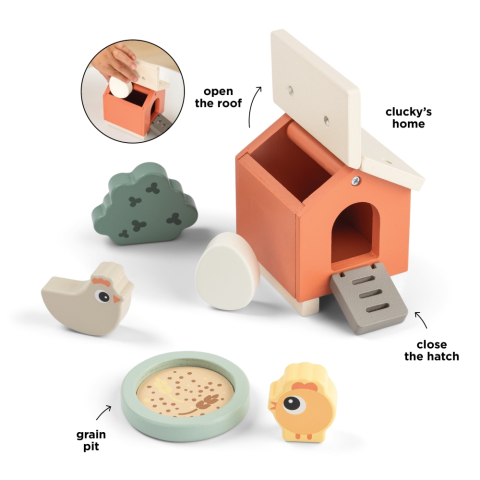 Set de joaca din lemn Tiny Farm Done by Deer Clucky Multicolor [1]
