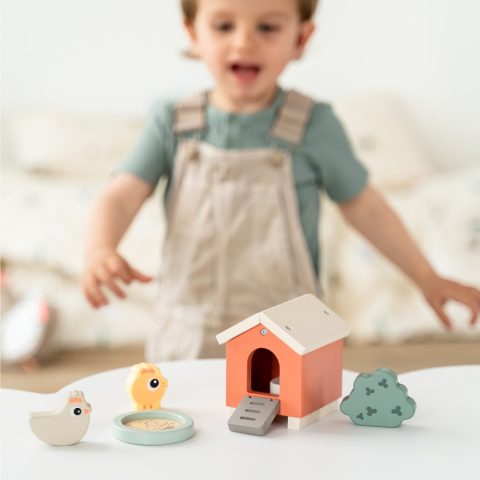 Set de joaca din lemn Tiny Farm Done by Deer Clucky Multicolor [2]