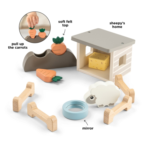 Set de joaca din lemn Tiny Farm Done by Deer Sheepy Multicolor [1]