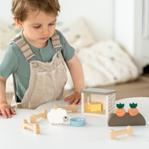 Set de joaca din lemn Tiny Farm Done by Deer Sheepy Multicolor [3]