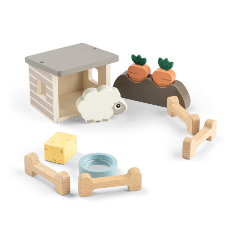 Done by Deer - Set de joaca din lemn Tiny Farm Done by Deer Sheepy Multicolor