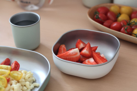 Set de masa din otel inoxidabil Beaba 4 piese Sage Green [2]