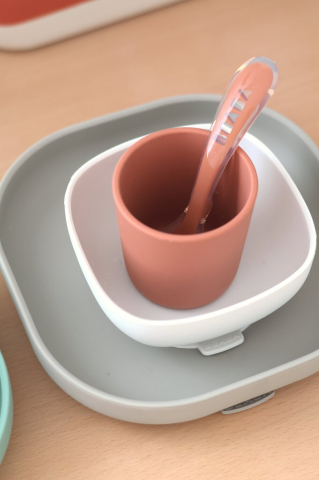 Set de masa silicon Beaba 4 piese Terracotta [2]