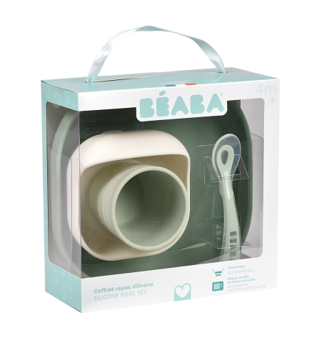 Set de masa silicon Beaba 4 piese Sage Green/Misty Green [2]