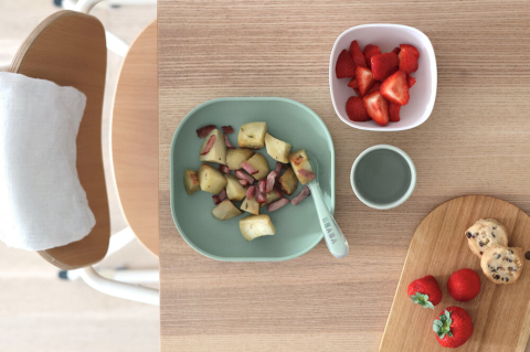 Set de masa silicon Beaba 4 piese Sage Green [4]