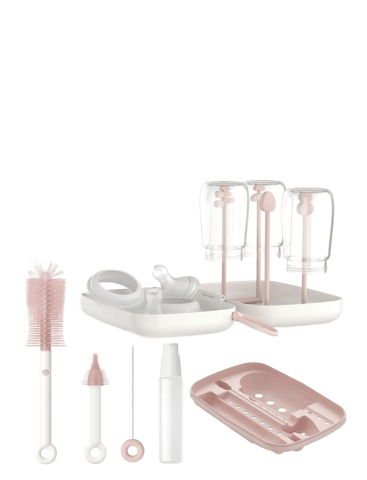 Set de perii pentru biberoane Momcozy 7 in 1 din silicon Pink [1]