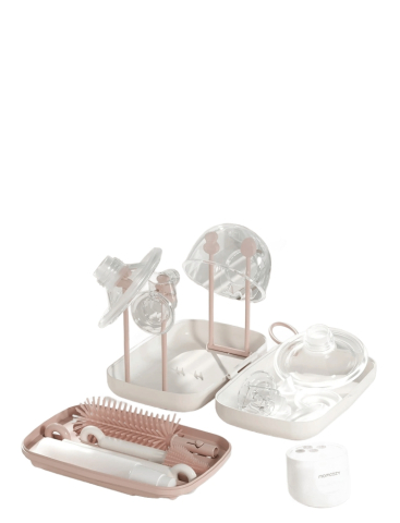 Set de perii pentru biberoane Momcozy 7 in 1 din silicon Pink [2]