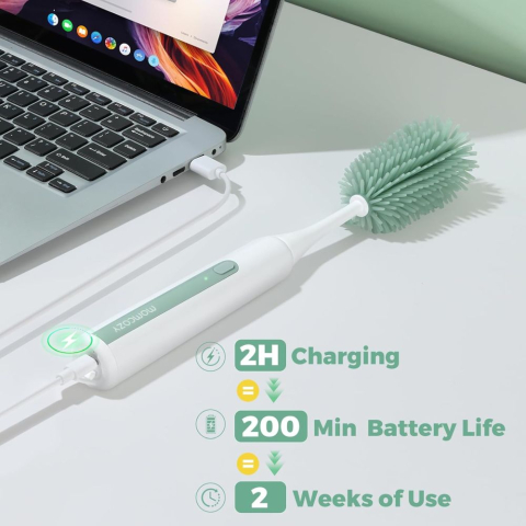 Set electric cu perie pentru biberoane Momcozy 7 in 1 Green [4]