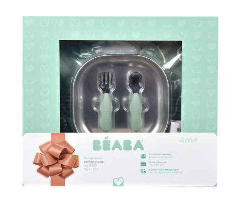 Masa Bebelusului - Set masa cadou Beaba First Meal Sage Green