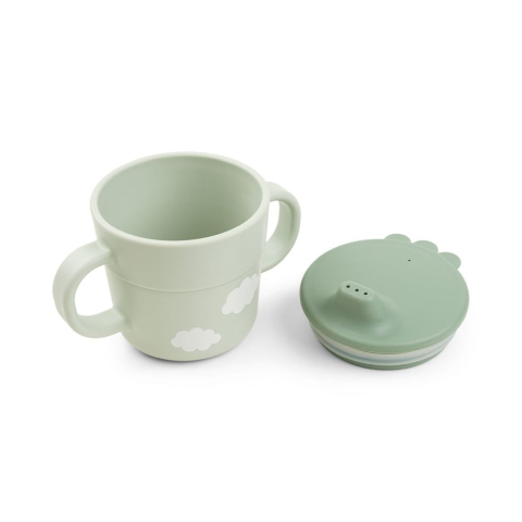 Set pentru primele mese cu ventuza Done by Deer Foodie Happy Clouds Green [2]