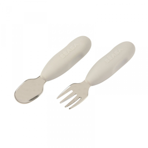 Beaba - Set tacamuri inox Beaba Velvet Grey
