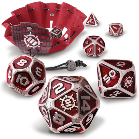 Enhance Gaming - Set Zaruri Metalice ENHANCE Gaming Collector's Edition Red DnD