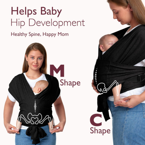 Sistem de purtare Momcozy tip wrap Black [5]