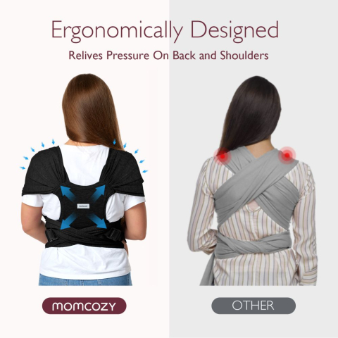 Sistem de purtare Momcozy tip wrap Black [7]
