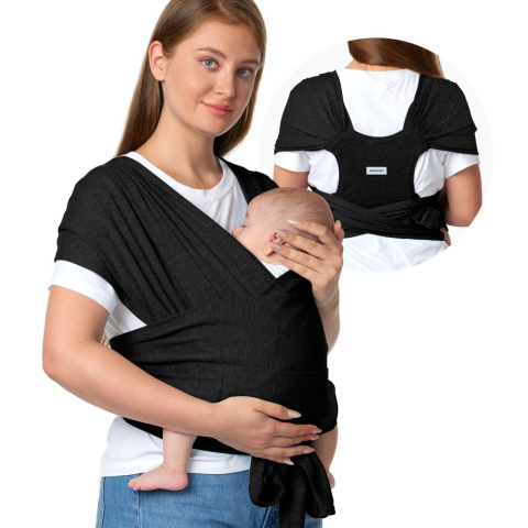 Sistem de purtare Momcozy tip wrap Black [2]