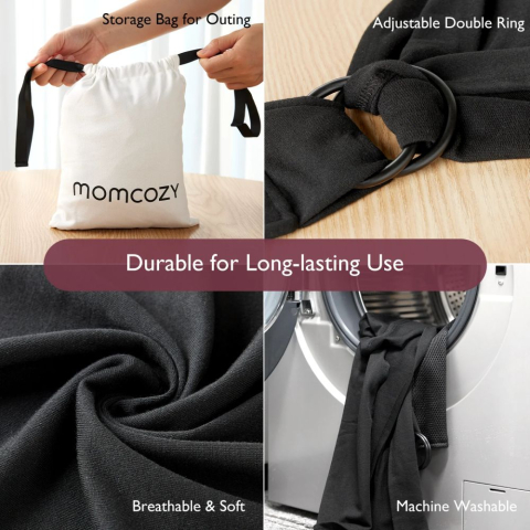 Sistem de purtare Momcozy tip wrap Black [9]