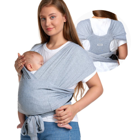 Sistem de purtare Momcozy tip wrap Grey [1]