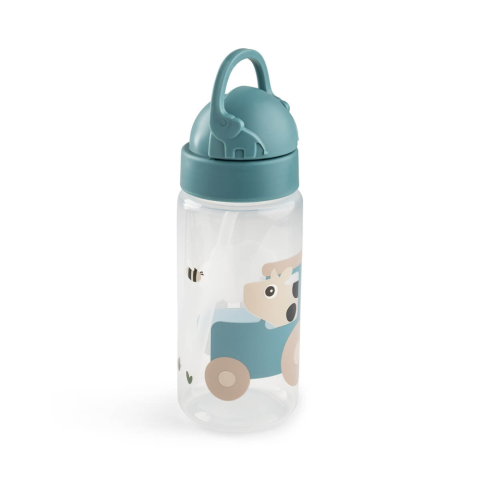 Masa bebelusului - Sticla cu pai pentru copii Done by Deer Tiny Farm Albastru 350 ml