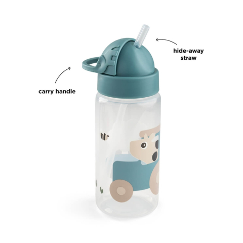 Sticla cu pai pentru copii Done by Deer Tiny Farm Albastru 350 ml [2]