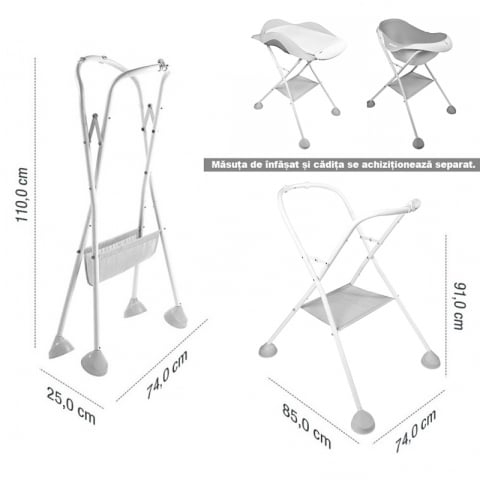 Suport cu picioare cadita Beaba Camele'o White [3]