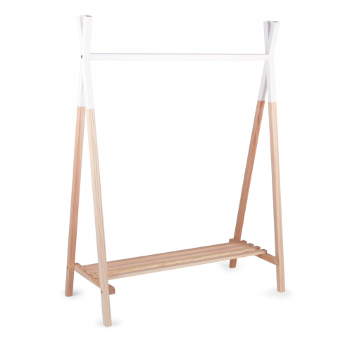 Childhome - Suport haine Tipi Childhome 107x48x137 cm, Lemn Natural/Alb