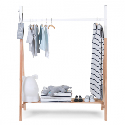Suport haine Tipi Childhome 107x48x137 cm, Lemn Natural/Alb [2]