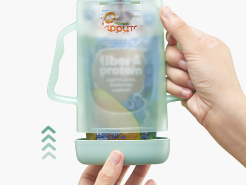 Suport pungi alimente Momcozy cu manere Green [3]