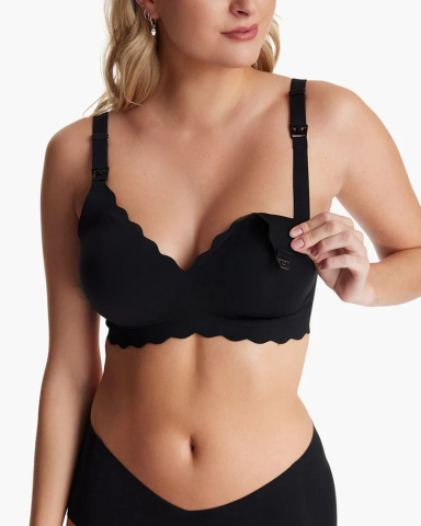 Sutien alaptare floral fara cusaturi cu sustinere Momcozy YN46 Black 2XL [10]