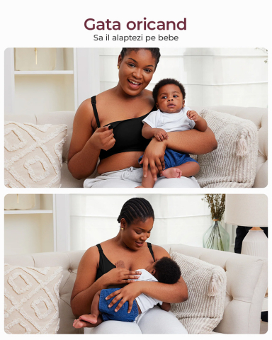 Sutien alaptare Momcozy pentru pompa de san Hands-free YN08 Black XL [7]