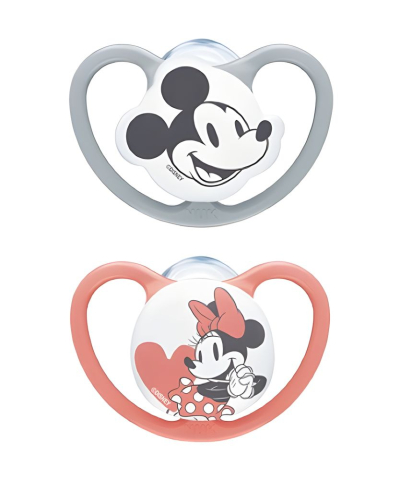Nuk - Suzeta NUK Space Disney Mickey Daisy Silicon M3 18-36 luni, Set 2 bucati