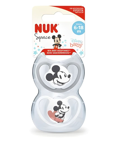 Suzeta NUK Space Disney Mickey Silicon M2 6-18 luni, Set 2 bucati [3]