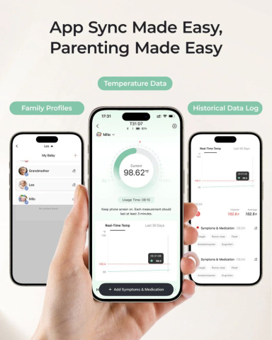 Termometru smart pentru bebelusi Momcozy T31 cu aplicatie [4]