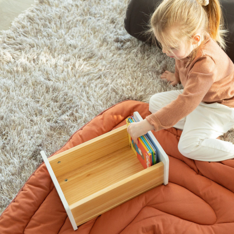 Treapta inaltator Childhome 35x23x18 cm Lemn Natural/Alb [5]