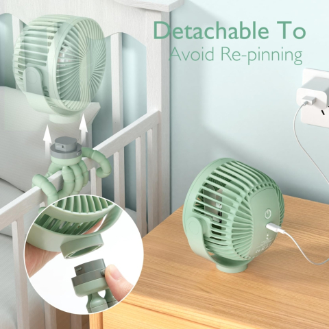 Ventilator portabil pentru carucior Momcozy Green [3]