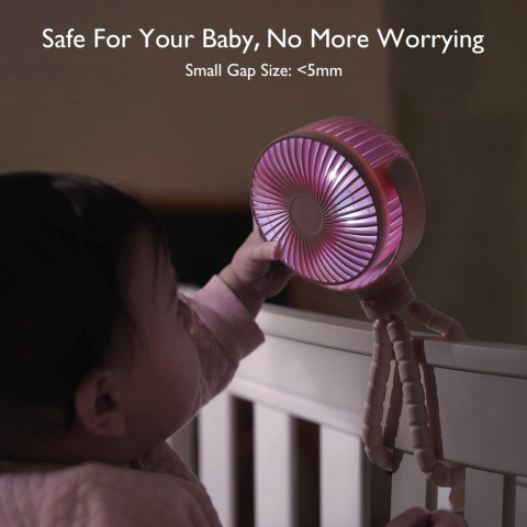 Ventilator portabil pentru carucior Momcozy Pink [1]