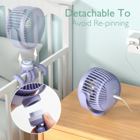 Ventilator portabil pentru carucior Momcozy Purple [3]