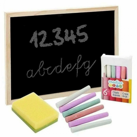 Jucarii si Jocuri - Set tabla de scris cu creta Creative Kids 14 piese