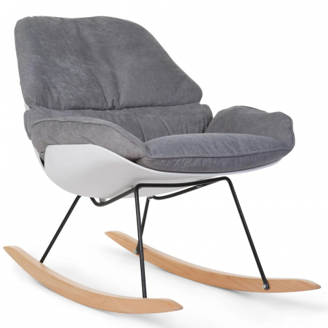 Mobilier si Lenjerie - Scaun balansoar Childhome Alb/Gri