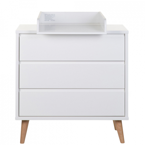 Mobilier si Lenjerie - Comoda Childhome Retro Rio 90x50x90 cm cu masa de infasat, MDF Alb