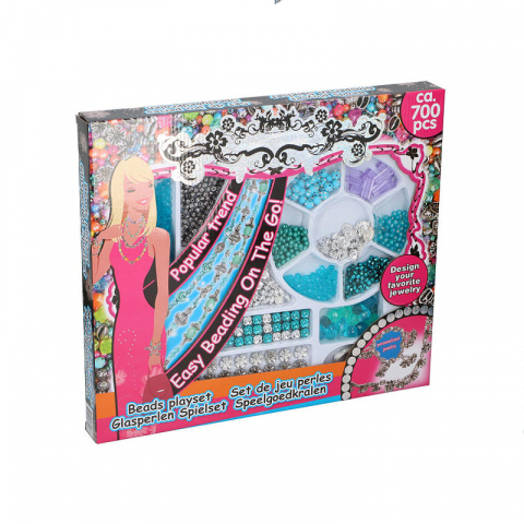 Jucarii si Jocuri - Set margele decorative Eddy Toys 700 piese Bleu