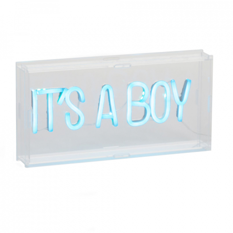 Mobilier si Lenjerie - Caseta luminoasa Neon Childhome 30x15 cm, Albastru
