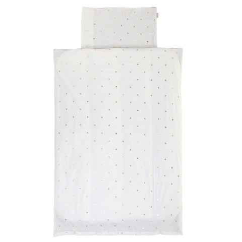 Mobilier si Lenjerie - Husa pilota si fata de perna Childhome Jerse 100x140 cm, Buline