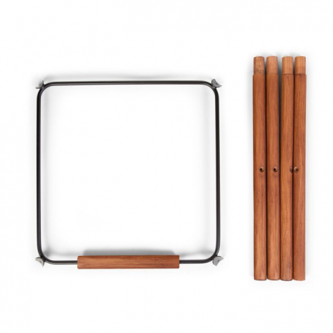 Mobilier si Lenjerie - Set picioare cu suport pentru scaun de masa Childhome Evolu Nuc/Negru
