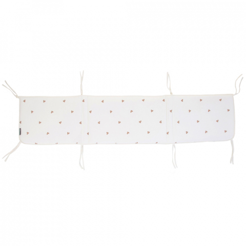 Mobilier si Lenjerie - Protectie patut Childhome Jerse/Muselina 35x170 cm, Inimioare