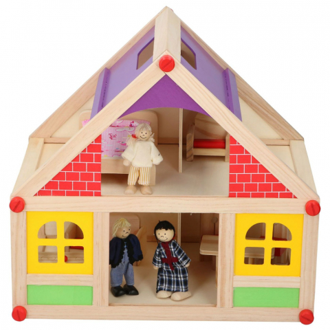 Jucarii si Jocuri - Casa de papusi din lemn Marionette 11 piese