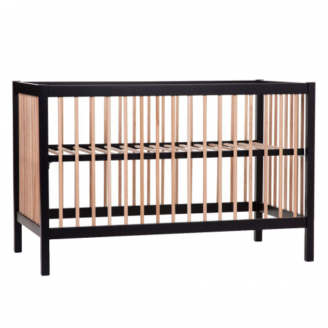 Mobilier si Lenjerie - Patut Childhome Cot 97 Fag 60x120 cm, Natural/Negru