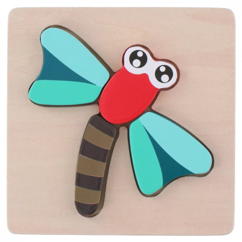 Jucarii si Jocuri - Puzzle din lemn Marionette Libelula 5 piese
